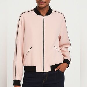 Zara soft pink jacket with black trim NWT